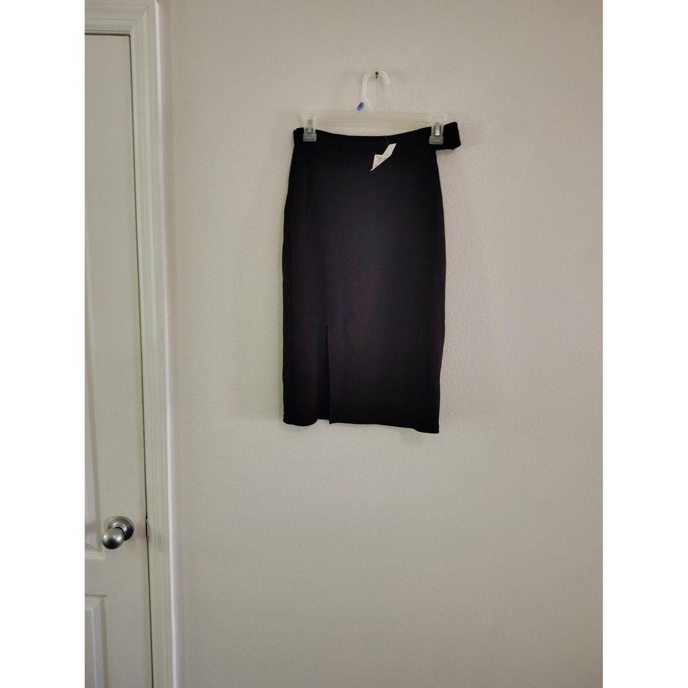 Say What?  Black‎ Side Cutout Front Slit Midi Pencil Skirt Size M NWT